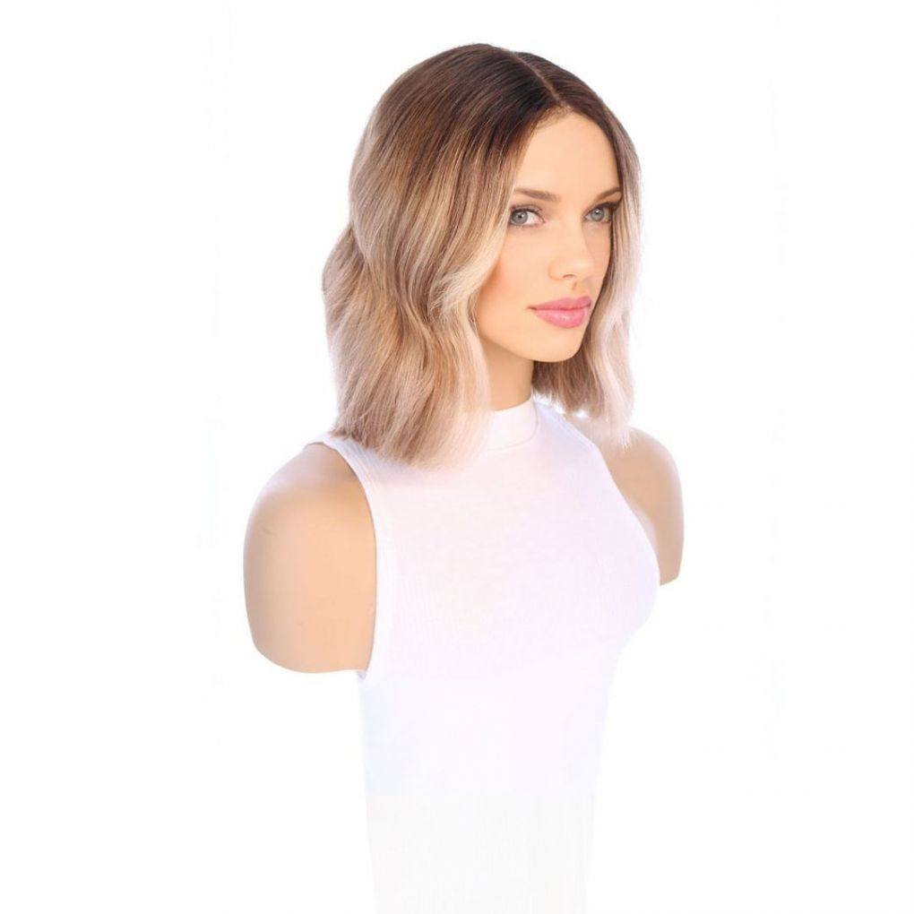 16" Divine Luxe Lace Top Wig #Light Brown w/ Golden Blonde Balayage & Rooting