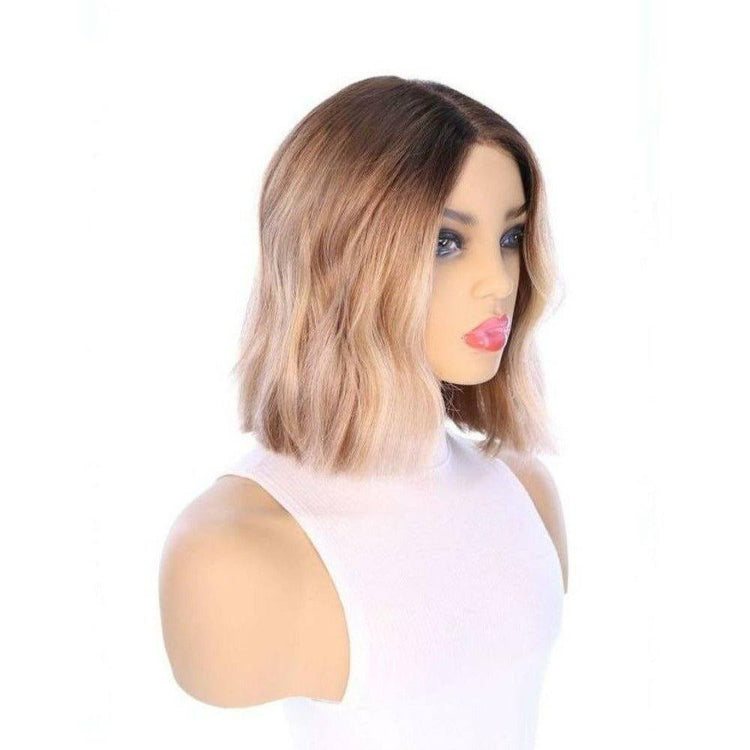 12" Divine Luxe Lace Top Wig #Light Brown w/ Blonde Balayage & Rooting