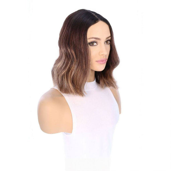 16" Divine Lace Top Wig Dark Brown Balayage w/ Partial Rooting