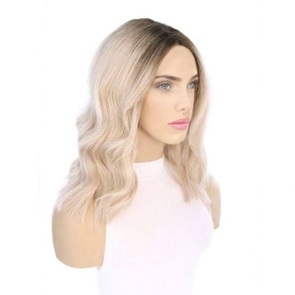 16" Divine Lace Top Wig Platinum Blonde w/ Full Rooting