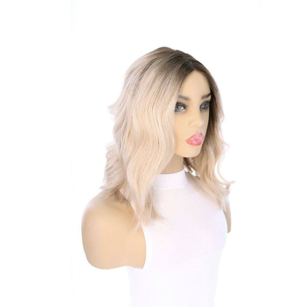 16 Divine Lace Top Wig Platinum Blonde w Full Rooting Milano Collection Wigs