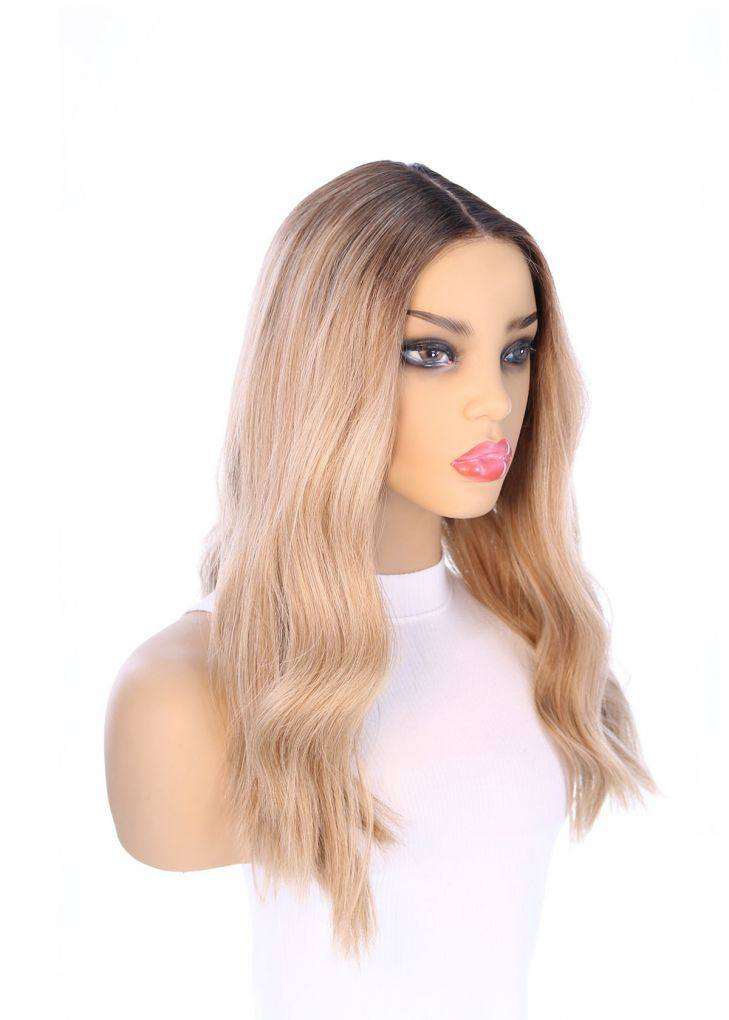 20" Divine Lace Top Wig Ash Blonde w/ Full Rooting