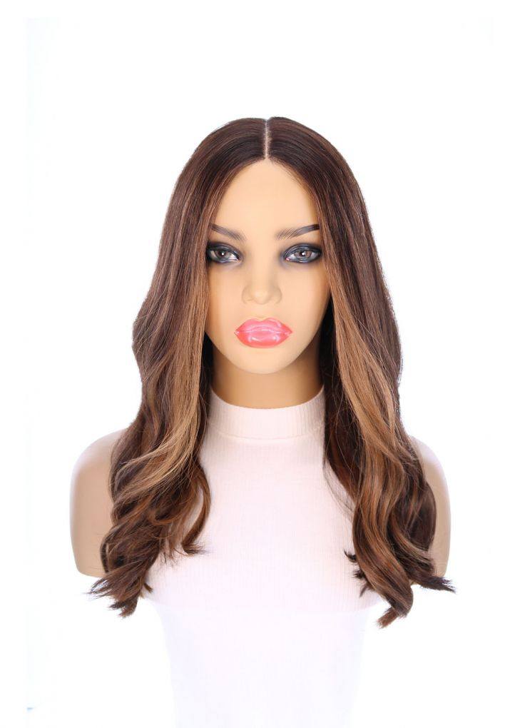 20" Divine Luxe Lace Top Wig #Dark Brown w/ Caramel Balayage