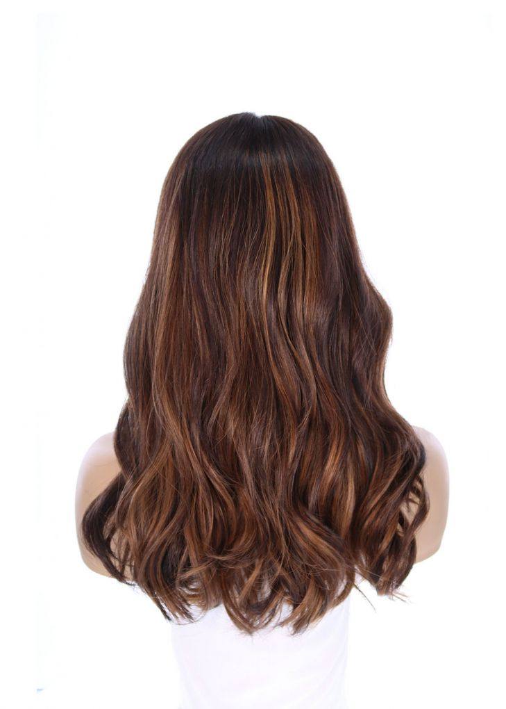 20" Divine Luxe Lace Top Wig #Dark Brown w/ Caramel Balayage