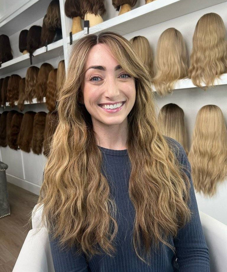 24" Divine Lace Top Wig Medium Blonde With Reverse Balayage Wavy