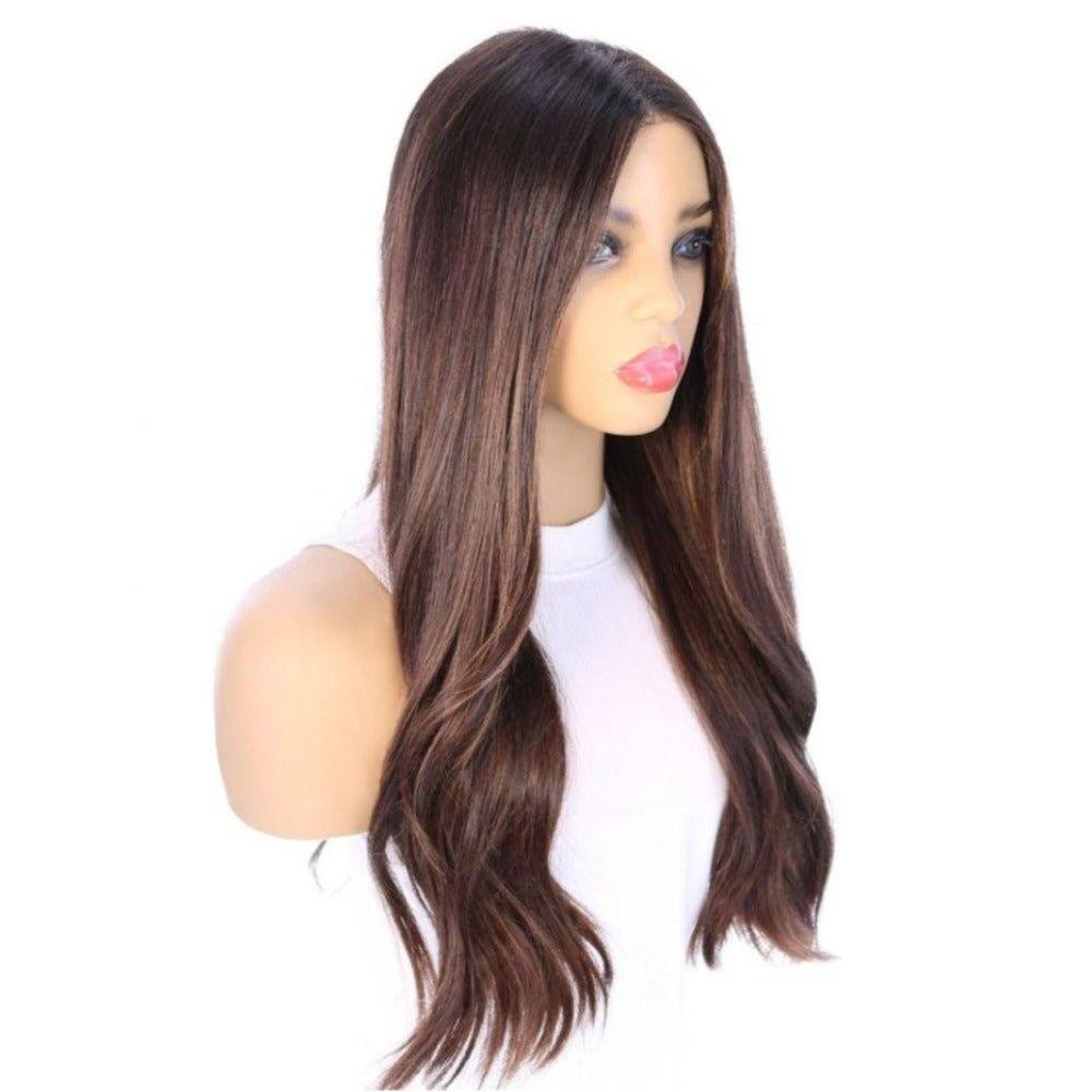 24" Divine Luxe Lace Top Wig #Dark Brown w/ Balayage