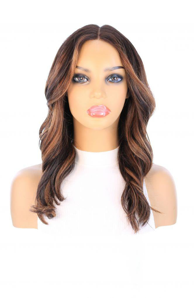 20" Divine Luxe Lace Top Wig #Dark Brown w/ Honey Balayage