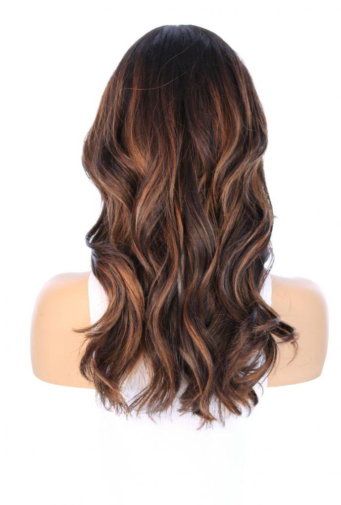 20" Divine Luxe Lace Top Wig #Dark Brown w/ Honey Balayage