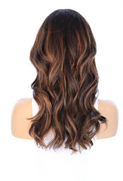 20" Divine Luxe Lace Top Wig #Dark Brown w/ Honey Balayage