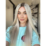 24" Divine Lace Top Wig Ice Blonde w/ Partial Rooting