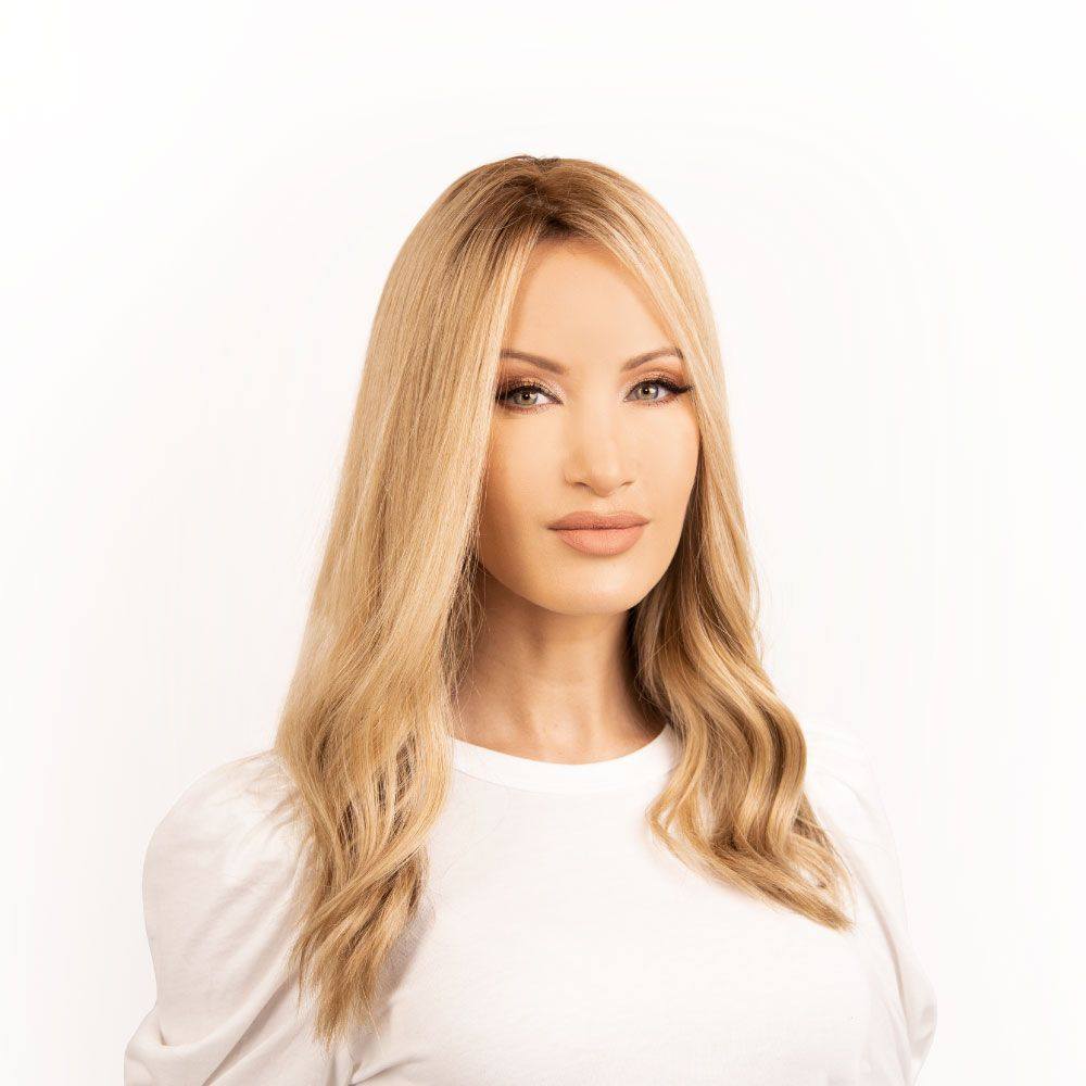 18" Emerald Silk Top Topper Ash Blonde