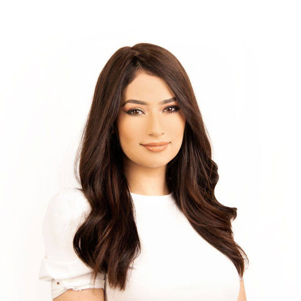 18" Emerald Silk Top Topper Dark Brown