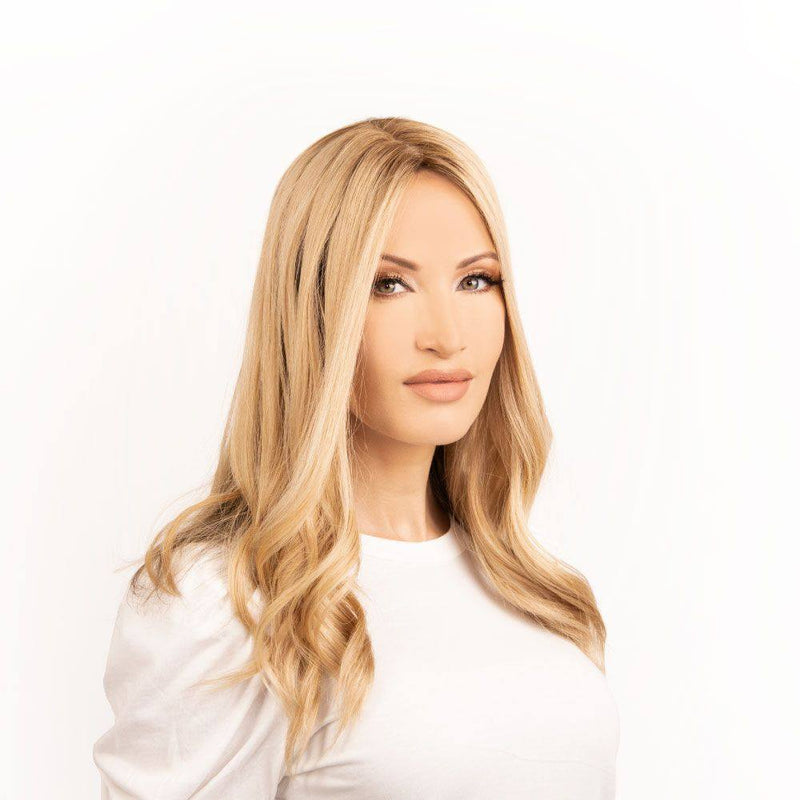 18" Emerald Silk Top Topper Golden Blonde