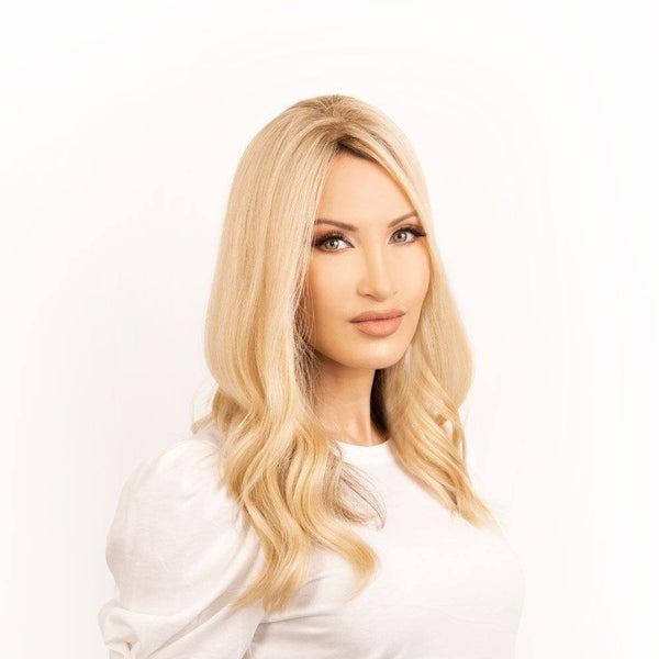 18" Emerald Silk Top Topper Beige Blonde