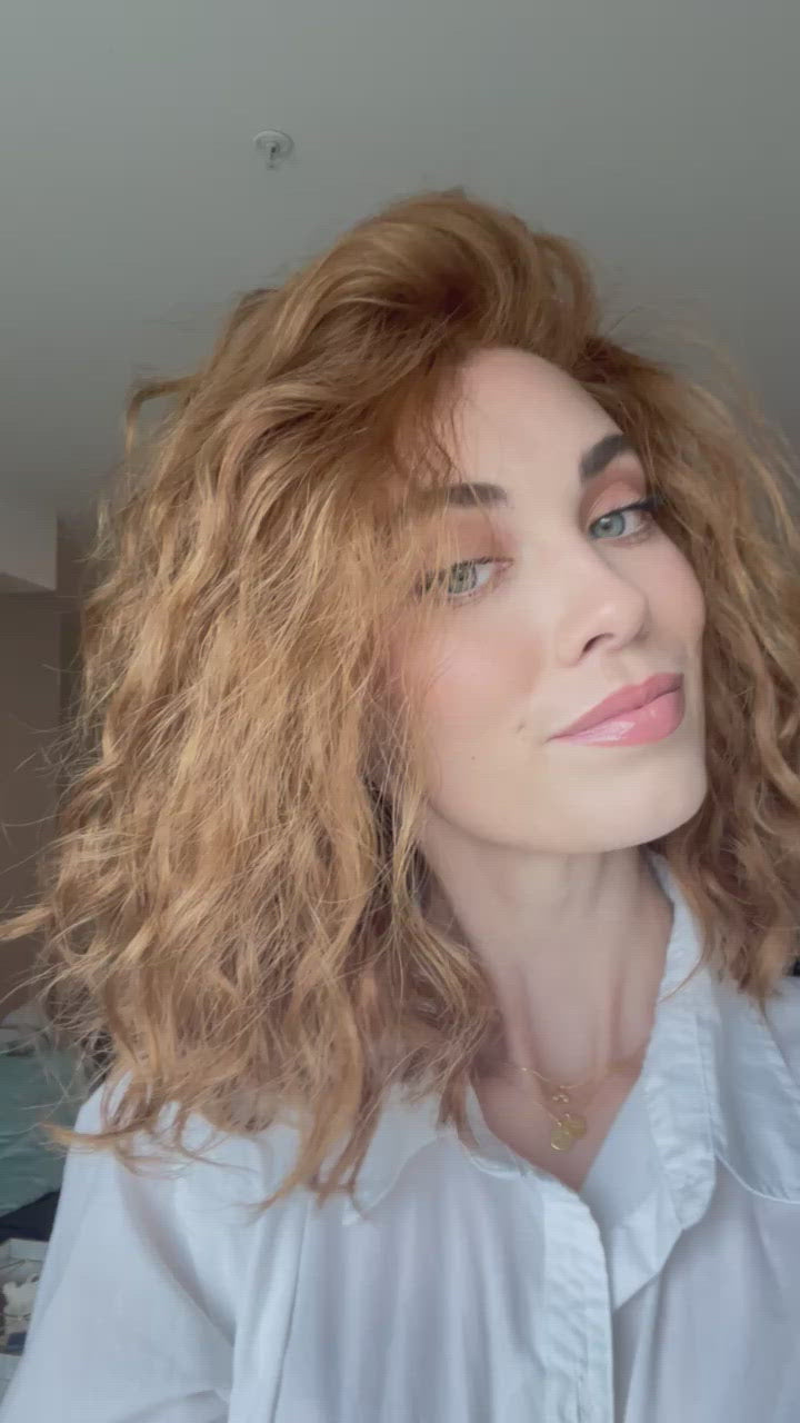 14" Divine Lace Top Wig Strawberry Blonde Wavy