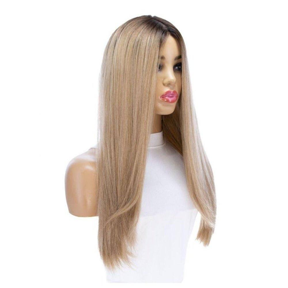 24" Gisele Silk Top Wig Ash Blonde w/ Rooting