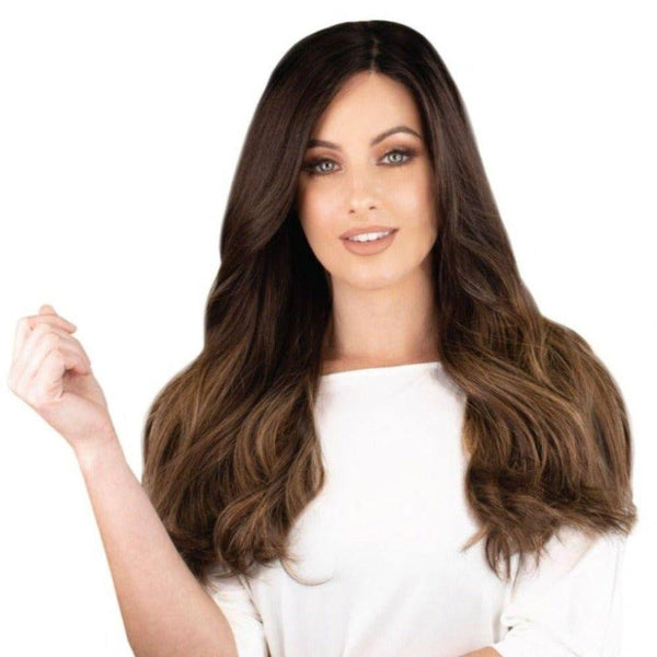 Grace Silk Top Wig Dark Brown Balayage w/ Rooting - 24" Gisele