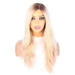 24" Gisele Silk Top Wig Platinum Blonde w/ Rooting
