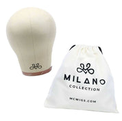 Canvas Block Cork Wig Head w/ Free Drawstring Storage Bag