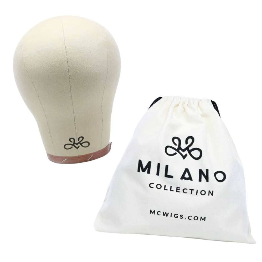 Canvas Block Cork Wig Head w/ Free Drawstring Storage Bag
