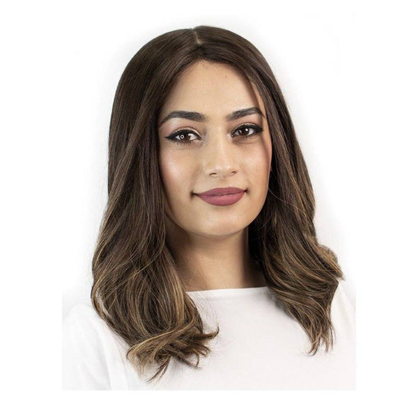18" Princess Silk Top Wig Dark Brown Balayage