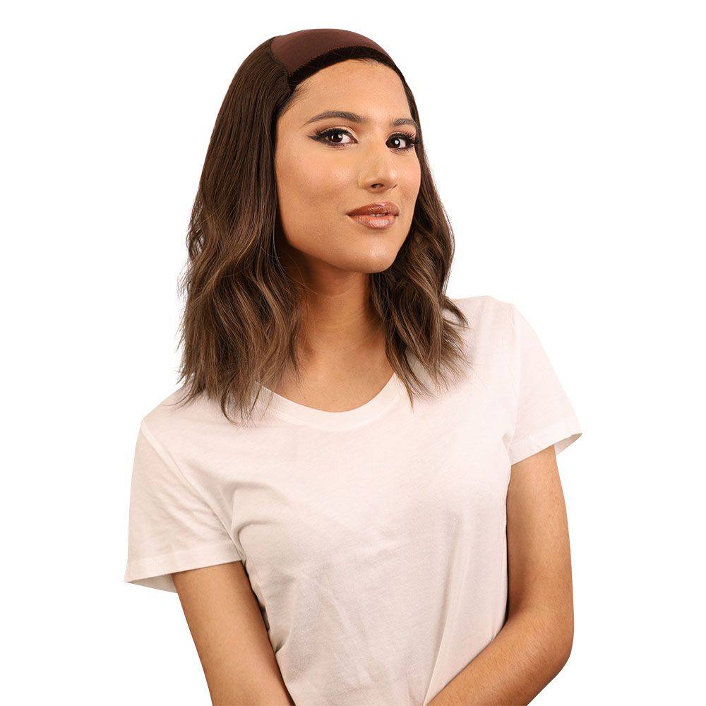 16" HatFall Wig Medium Brown Balayage