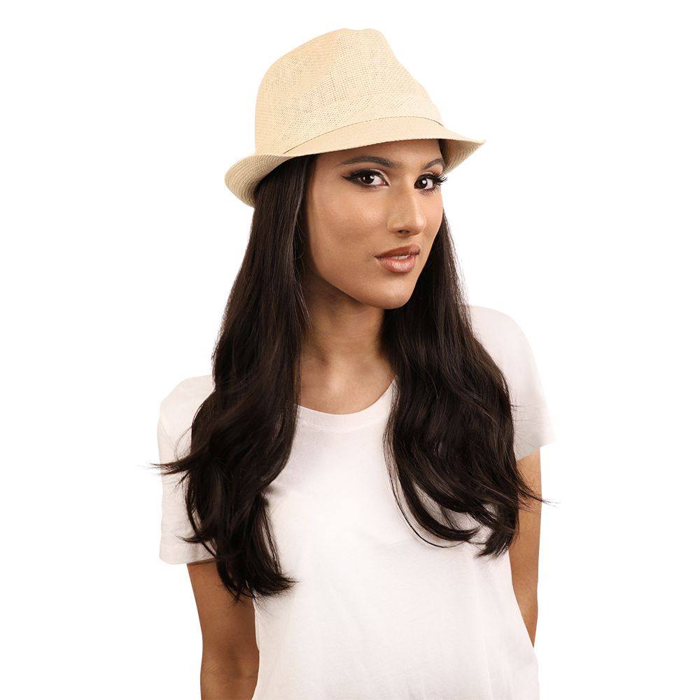 24" HatFall Wig Natural Black