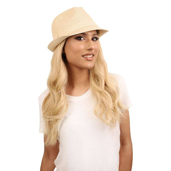 24" HatFall Wig Beige Blonde