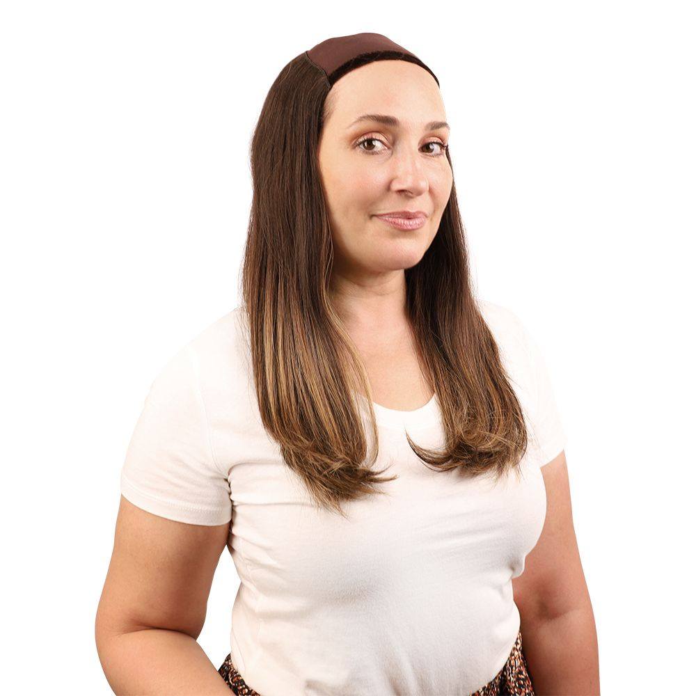 20" HatFall Wig Dark Brown Balayage