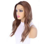 22" Ponytail Silk Part Wig Light Brown Babylight w/ Rooting