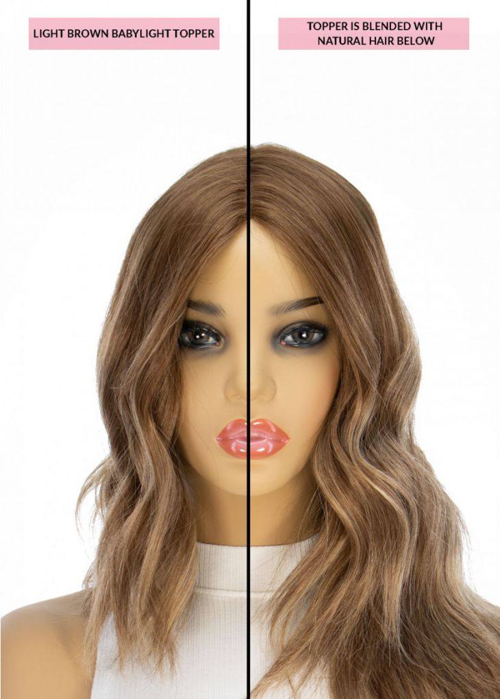 14" Topaz Lace Top Topper Light Brown Babylight