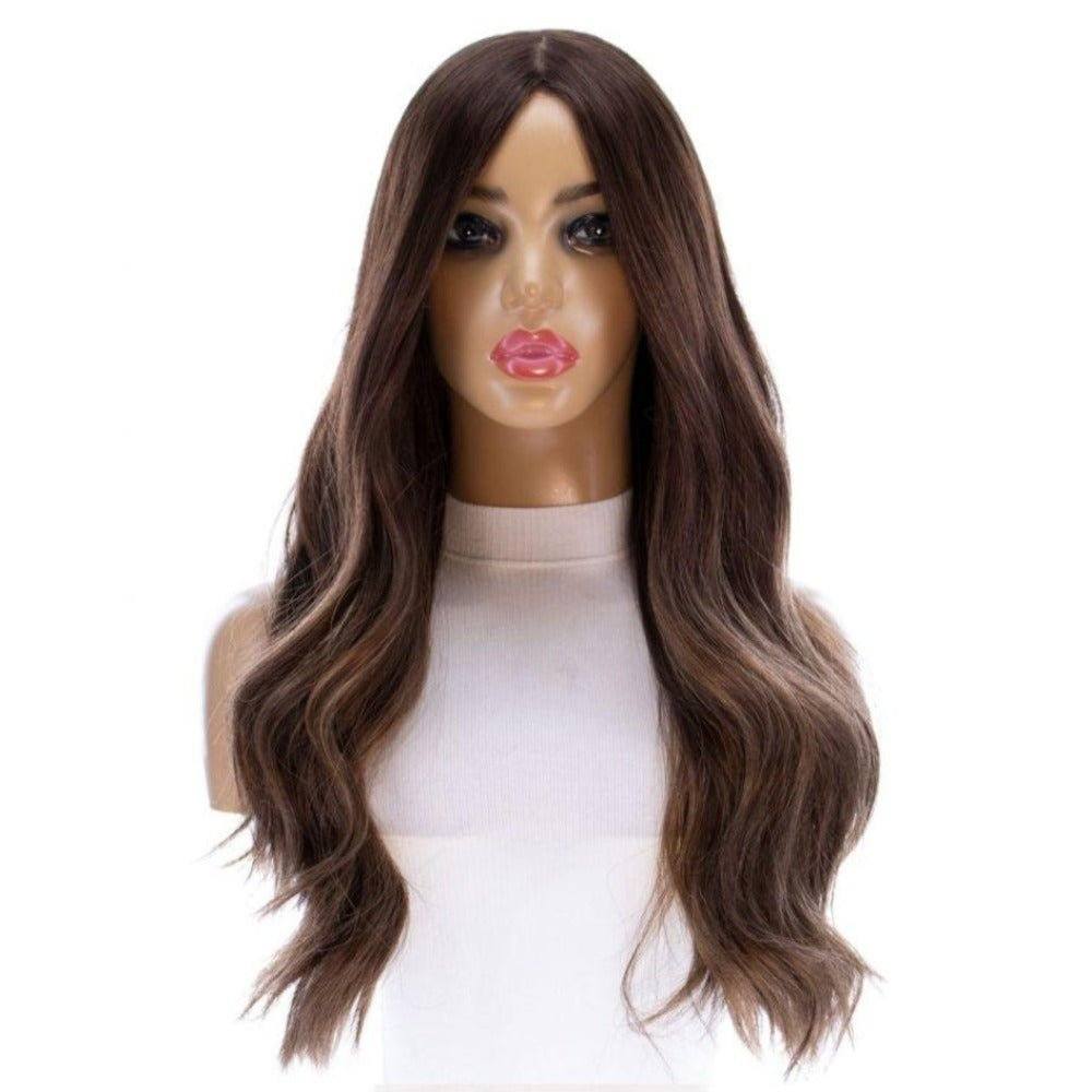26" Amber Silk Top Wig Medium Brown Balayage