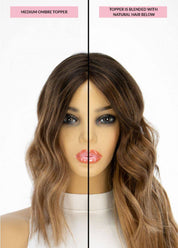 14" Topaz Lace Top Topper Medium Brown Ombre