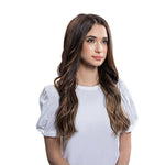 24" U-Shape Wig Dark Brown Balayage