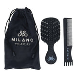 Mini Gentle Brush & Comb Set Black