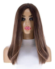 19" Nicole Silk Top Wig Medium Brown Balayage