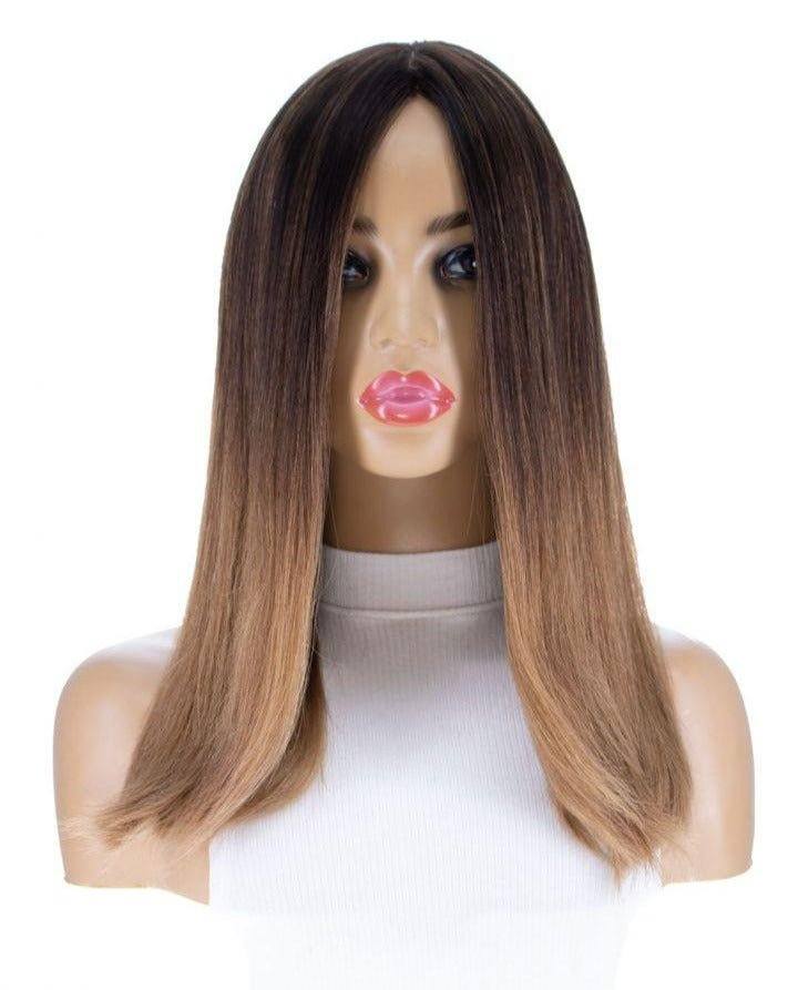 19" Nicole Silk Top Wig Medium Brown Ombre
