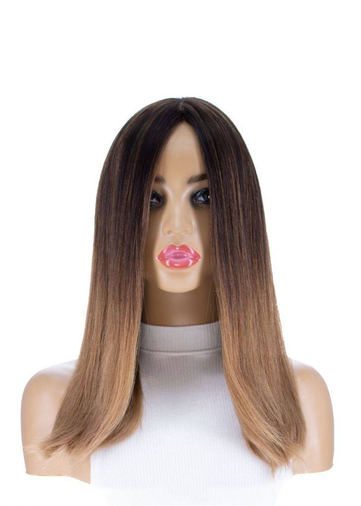 19" Nicole Silk Top Wig Medium Brown Ombre