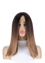 19" Nicole Silk Top Wig Medium Brown Ombre