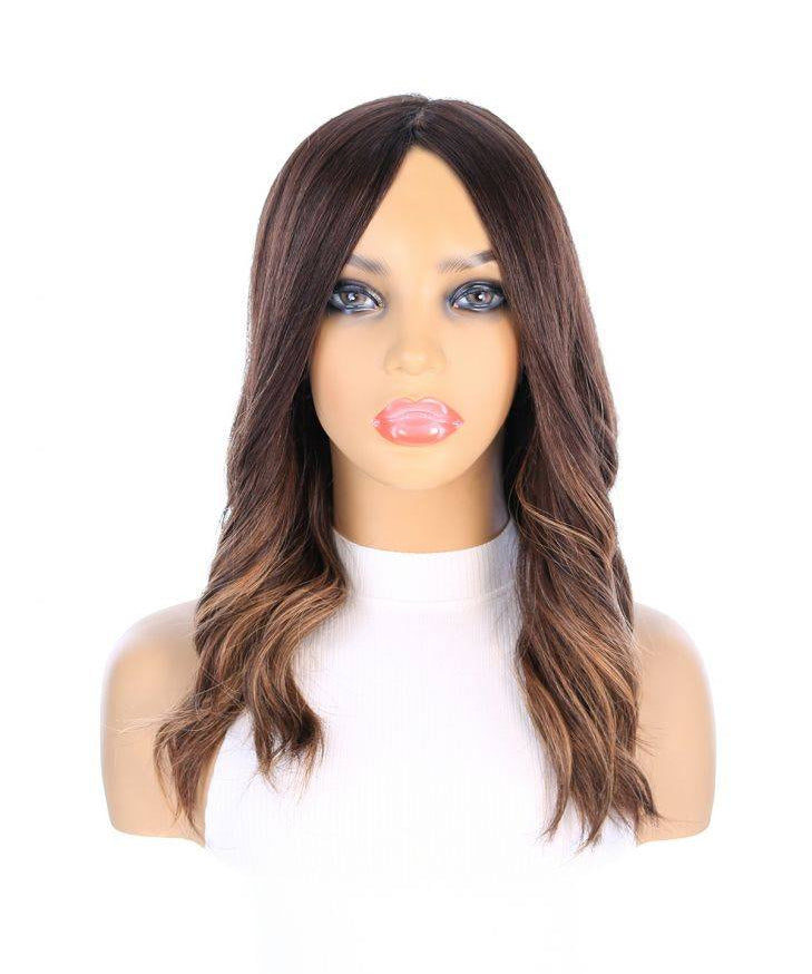 19" Nicole Silk Top Wig Dark Brown Balayage