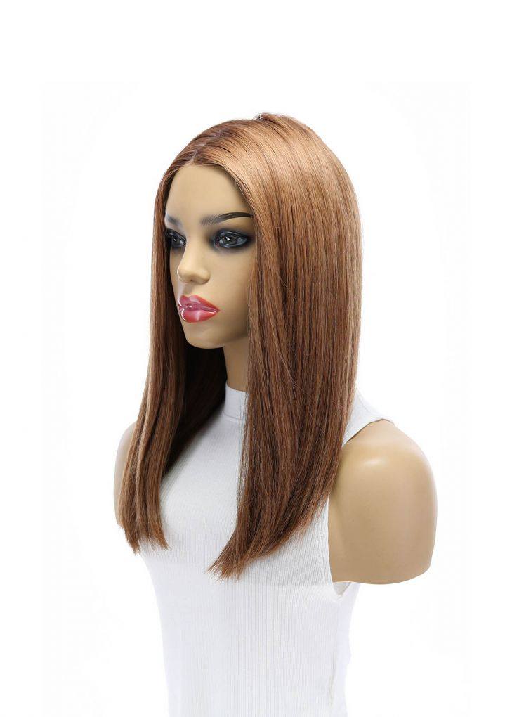 19" Nicole Silk Top Wig Strawberry Blonde w/ Rooting