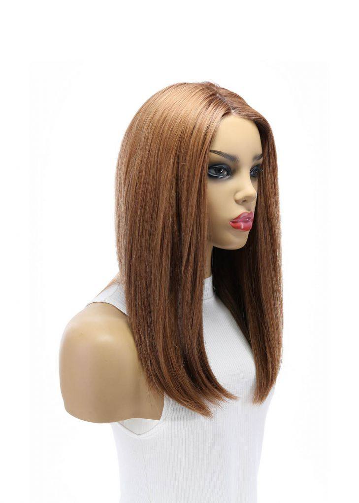 19" Nicole Silk Top Wig Strawberry Blonde w/ Rooting