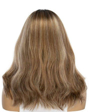 19" Nicole Silk Top Wig Medium Blonde w/ Rooting