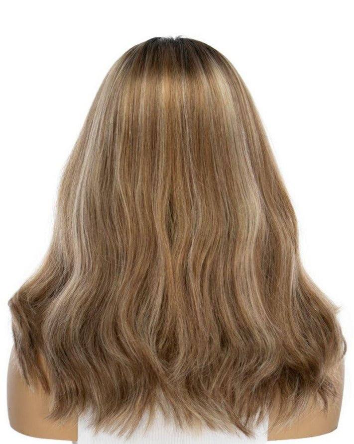 19" Nicole Silk Top Wig Medium Blonde w/ Rooting