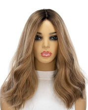 19" Nicole Silk Top Wig Medium Blonde w/ Rooting
