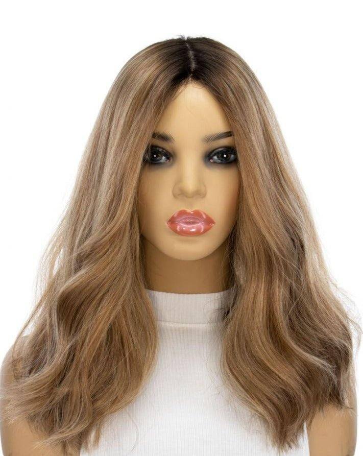 19" Nicole Silk Top Wig Medium Blonde w/ Rooting