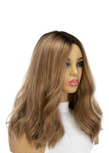 19" Nicole Silk Top Wig Medium Blonde w/ Rooting