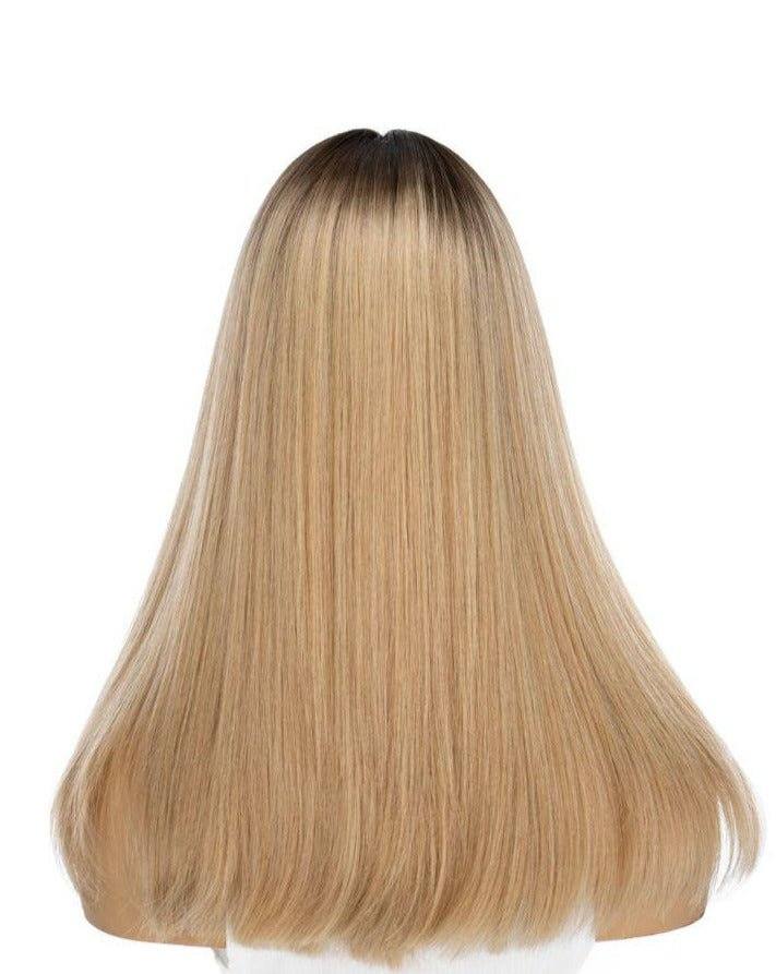 19" Nicole Silk Top Wig Golden Blonde w/ Rooting