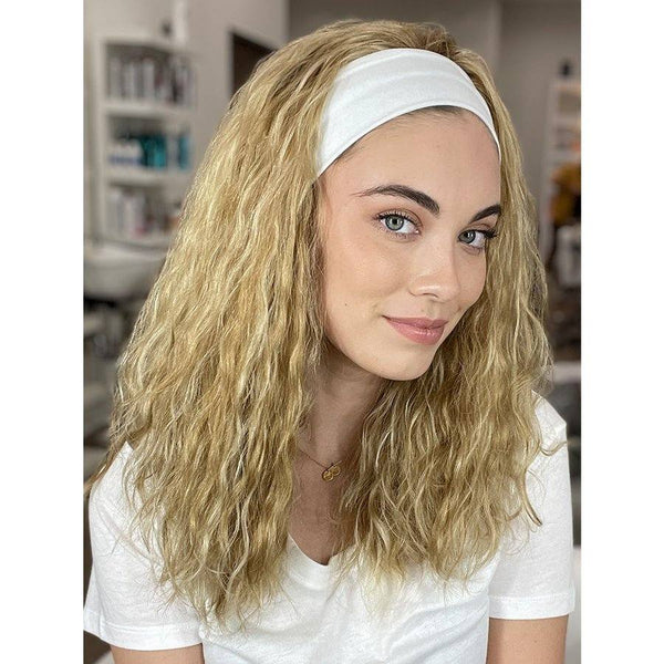 20" 3/4 Bandfall Wig Golden Blonde Wavy