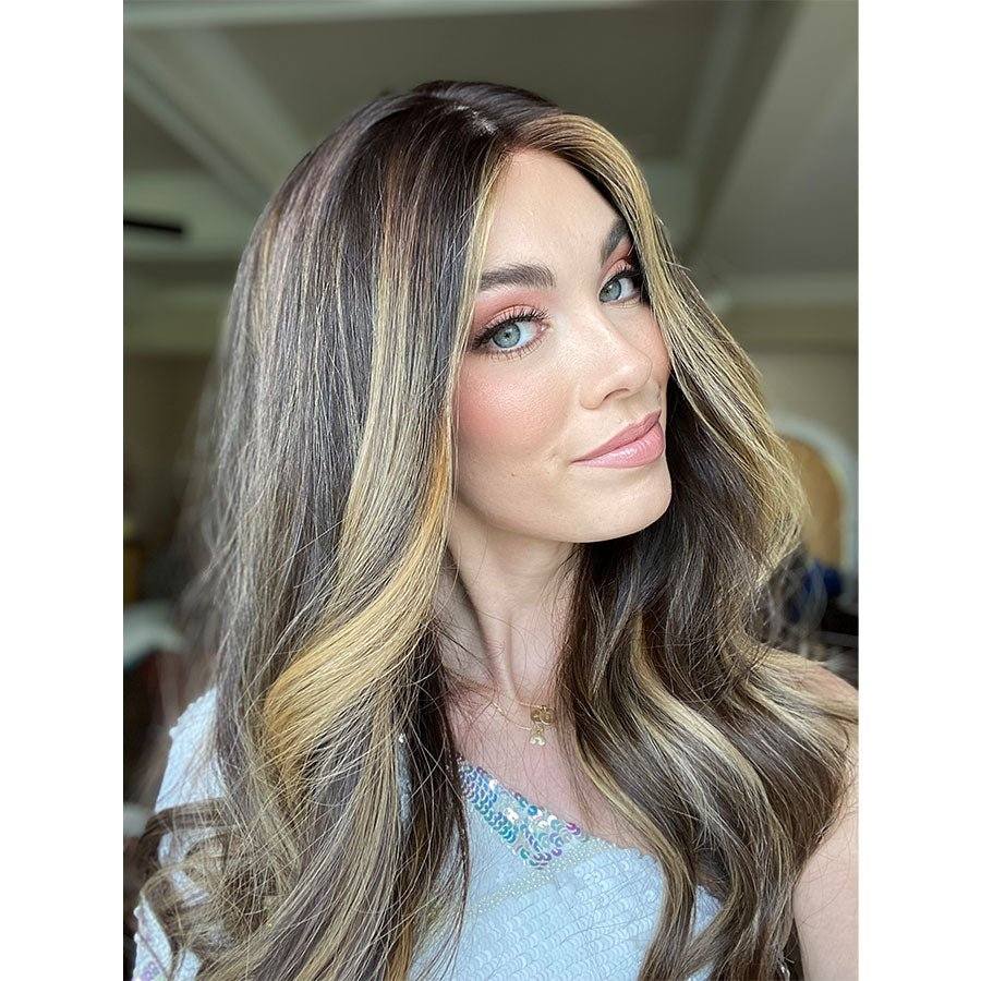 26" Luxe Silk Top Wig #Dark Brown w/ Balayage